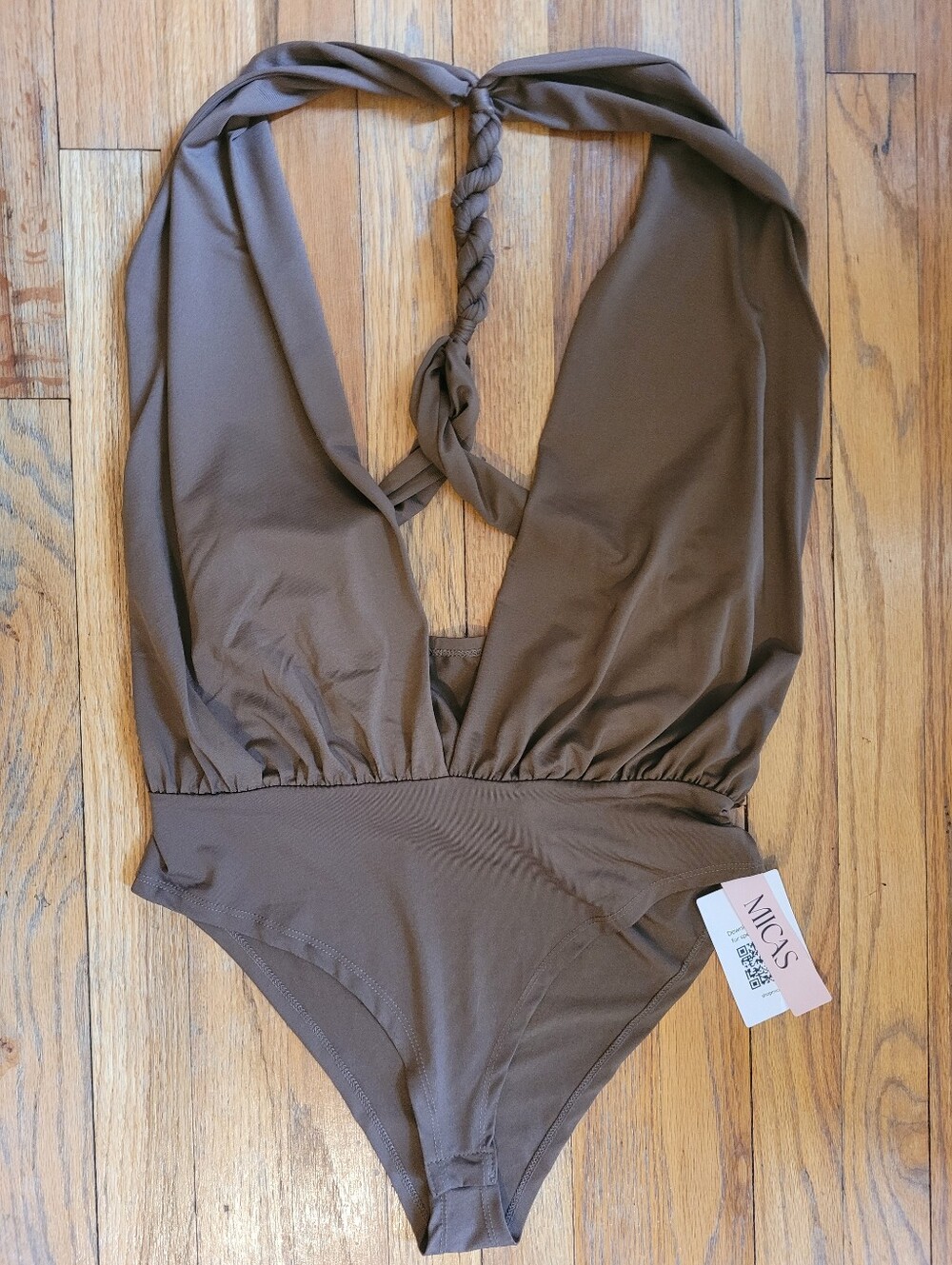 Micas Braided Brown Bodysuit Size XL